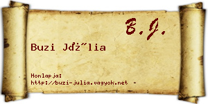 Buzi Júlia névjegykártya